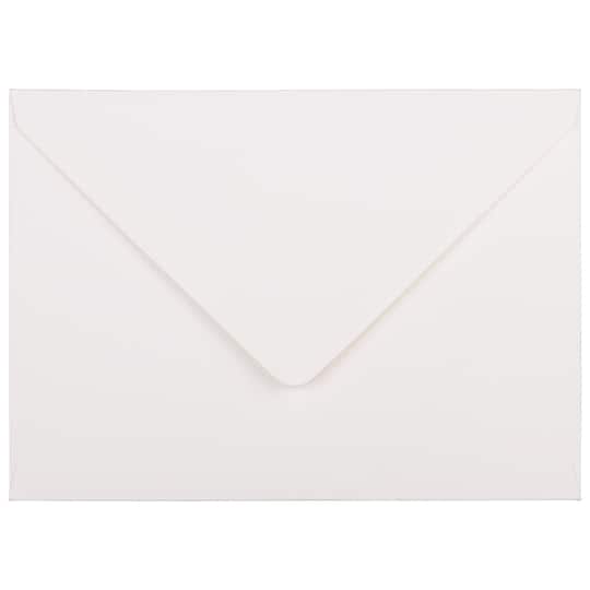 JAM Paper A7 Bright White Laid Strathmore Invitation Envelopes with Euro Flap, 50ct.